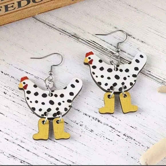 New Spring Chicken  Earrings - Picture 3 of 4